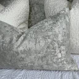 Luxury Silver Cushion Cover, Modern Luxury Grey Bedroom Rectangle Bolster , Decorative Lumbar Pillow Venus - thumbnail 3