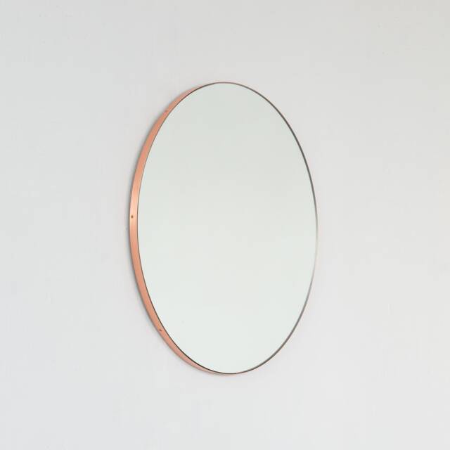 Orbis??? Round Contemporary Handcrafted Mirror With Copper Frame - image 1
