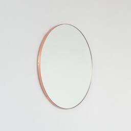 Orbis??? Round Contemporary Handcrafted Mirror With Copper Frame - thumbnail 1