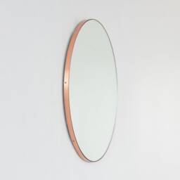 Orbis??? Round Contemporary Handcrafted Mirror With Copper Frame - thumbnail 3