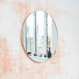 Orbis??? Round Contemporary Handcrafted Mirror With Copper Frame - thumbnail 2