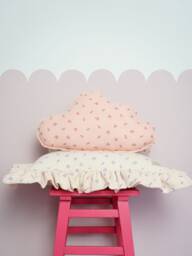 "Muslin Cloud Pillow ""Pink Forget-Me-Not" - thumbnail 1