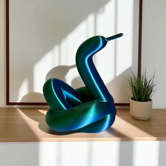 Balloon Swan Sculpture, Modern Art, Quirky Home Decor - image 1