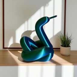 Balloon Swan Sculpture, Modern Art, Quirky Home Decor - thumbnail 1