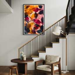 Autumn Leaf Art Print Fall Themed Wall Decor Colourful Botanical Abstract Fallen Leaves Painting Nature Artwork Seasonal Gift For Home - thumbnail 3