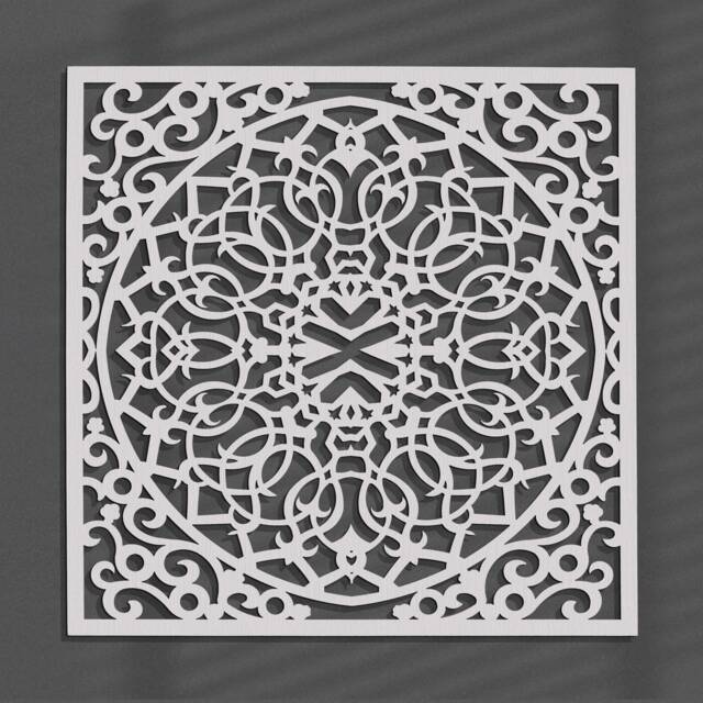 3D Stylish Wood Wall Art Decor, Moroccan Design Openwork Ornament Picture, Living Room, Wooden Panel, Gift Idea - image 1