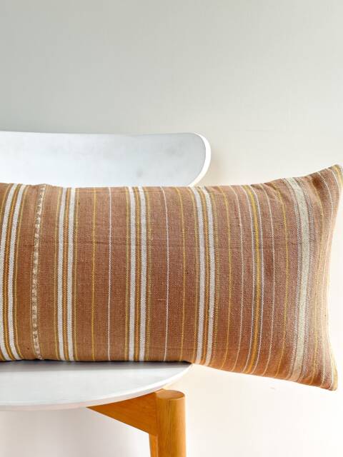Brown Dot Block Print Mudcloth Hmong Pillow Case - image 1
