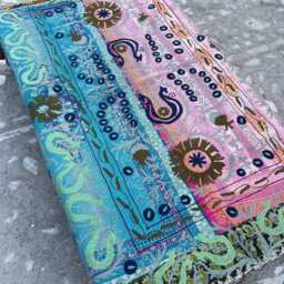 Soft Cotton Suzani Kantha Quilt For Bedroom D??cor - Artisan Handmade Lightweight Bed Cover With Ethnic Floral Patterns - thumbnail 4