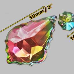 Choice Of 4 Shapes Rainbow Vitrail Chandelier Glass Light Crystals Droplets Beads Christmas Tree Lamp Spare Iridescent Parts Prisms - thumbnail 3