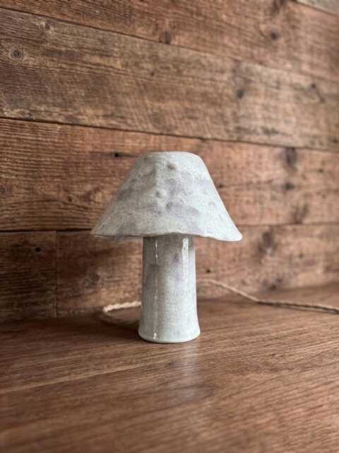 Ceramic Table Lamp in Moon Effect Color Handmade Clay Contemporary Style For Modern Interior - image 1