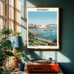 Sydney Opera House Vintage Travel Poster Australian Art Print - thumbnail 2