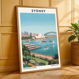 Sydney Opera House Vintage Travel Poster Australian Art Print - thumbnail 3