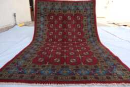 4x6 Ft Red Handmade New Akhcha Area Rug, Afghan High Pile Turkmen Bokhara Rug Living Room Tribal Rug Bedroom Office - thumbnail 1