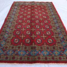 4x6 Ft Red Handmade New Akhcha Area Rug, Afghan High Pile Turkmen Bokhara Rug Living Room Tribal Rug Bedroom Office - thumbnail 2
