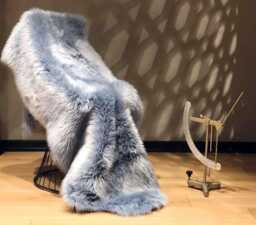 Light Gray Faux Fur Rug Soft, Washable, Non-Slip Accent Rug - thumbnail 1