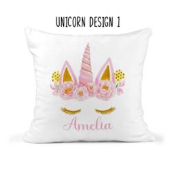 Personalised Unicorn Cushion, Gift, Decor, Face, Girls Decoration, Bedroom Kids, Nursery Baby - thumbnail 2