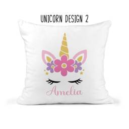 Personalised Unicorn Cushion, Gift, Decor, Face, Girls Decoration, Bedroom Kids, Nursery Baby - thumbnail 3