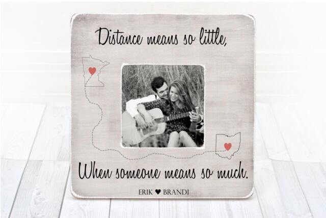 Personalized State Map Picture Frame Long Distance Gift - image 1