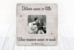 Personalized State Map Picture Frame Long Distance Gift - thumbnail 1
