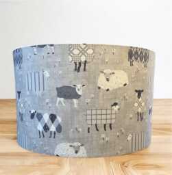 Grey Sheep, Handmade Drum Lampshade, Home Design, Country Decor - thumbnail 1