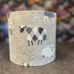 Grey Sheep, Handmade Drum Lampshade, Home Design, Country Decor - thumbnail 4
