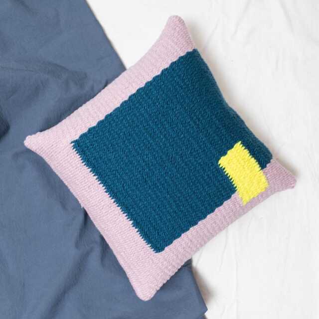 Colorful Handwoven Cushion Cover 16??16??? - Boho Throw Pillow, Handmade Woven - image 1