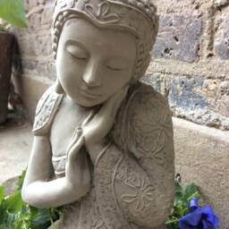 Beautifully Detailed Resting Buddhas Statue For The Home Or Garden, From Sius. Height 33.5cm Weight 15Kg - thumbnail 3