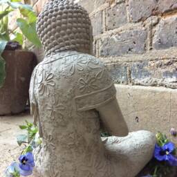 Beautifully Detailed Resting Buddhas Statue For The Home Or Garden, From Sius. Height 33.5cm Weight 12Kg - thumbnail 4