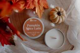 Pumpkin Spice 3Pm - Natural Scented Candle, Autumn Gift For Her, Aesthetic Interior Decoration, Halloween Candle - thumbnail 1