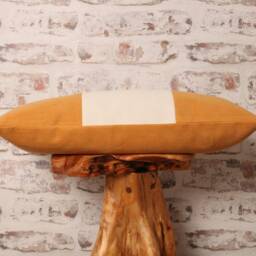 Mustard Corduroy Lumbar Pillow Cover Ecru Geo Color Block - thumbnail 3