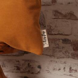 Mustard Corduroy Lumbar Pillow Cover Ecru Geo Color Block - thumbnail 4