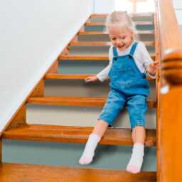 Beige Blue Gray Pastel Colors Rainbow Wall Stairway Decoration Adhesive Stair Riser Panels Stairs Risers Sticker Mural Photo Decal Wallpaper - thumbnail 2