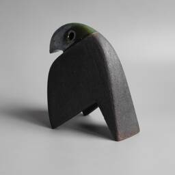 "Ceramic Sculpture ""Blue Raven" - thumbnail 4
