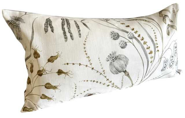 Sanderson Summer Harvest Silver & Corn Bolster Cushion Cover