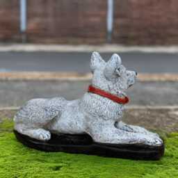 Stone German Shepherd Sculpture Concrete Dog Statue Garden Figure Outdoor Pet Decoration Memorial Art Animal Ornament - thumbnail 3