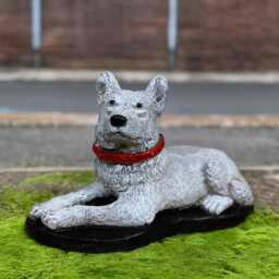 Stone German Shepherd Sculpture Concrete Dog Statue Garden Figure Outdoor Pet Decoration Memorial Art Animal Ornament - thumbnail 2