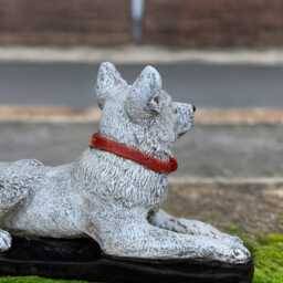 Stone German Shepherd Sculpture Concrete Dog Statue Garden Figure Outdoor Pet Decoration Memorial Art Animal Ornament - thumbnail 4