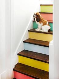 Lemon Yellow Pink Blue Rainbow Wall Stairway Decoration Adhesive Stair Riser Panels Stairs Risers Sticker Mural Photo Decal Wallpapers - thumbnail 1