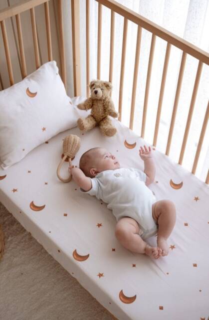 stars Print Organic Cotton Fitted Sheets For Baby - Toddler Custom Twin Size Bedding Affordable Crib Cover New Gift - image 1