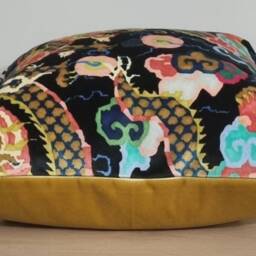 Linwood Velvet Wonderland Double Dragon Rainbow & Omega Cushion Cover 45x45 cm - thumbnail 2