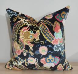 Linwood Velvet Wonderland Double Dragon Rainbow & Omega Cushion Cover 45x45 cm - thumbnail 1