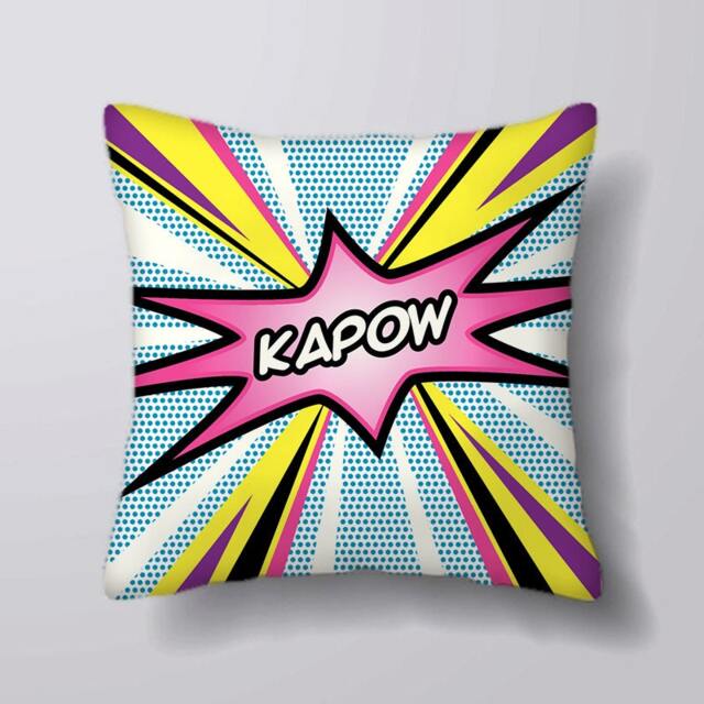 Kapow Comic Pop Art -Cushion Cover Case Or Stuffed With Insert
