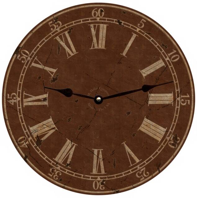 Vintage Style Brown Clock - Handmade Rustic Decor - image 1