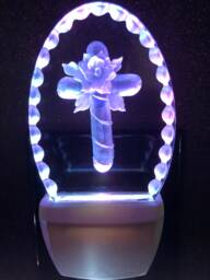 Cross With Rose Night Light - thumbnail 1