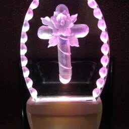 Cross With Rose Night Light - thumbnail 2