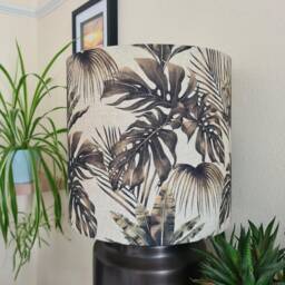 Natural Botanical Leaves Lampshade in Cotton With White Lining - thumbnail 3