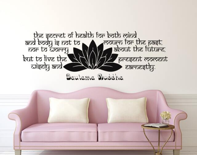 Buddha Wall Decal Quote The Secret Of Health Vinyl Sticker Decals Quotes Lotus Flower Decor Bedroom Yoga Studio X231 - image 1