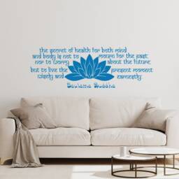 Buddha Wall Decal Quote The Secret Of Health Vinyl Sticker Decals Quotes Lotus Flower Decor Bedroom Yoga Studio X231 - thumbnail 3