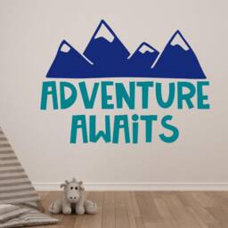 Mountain Nursery Decal - Adventure Awaits Wall Mountains - thumbnail 2