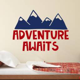 Mountain Nursery Decal - Adventure Awaits Wall Mountains - thumbnail 3